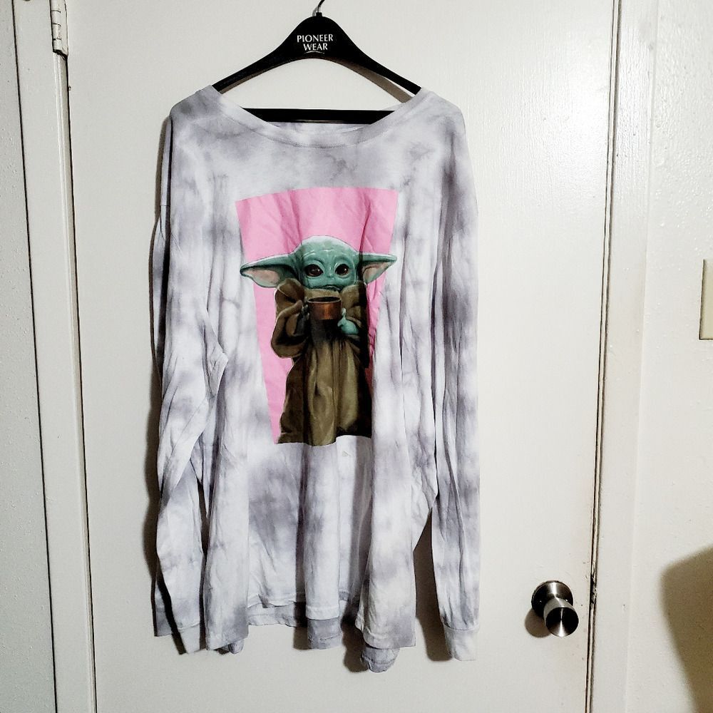 Star Wars Mandalorian Baby Yoda Bombard Wash Men's Graphic Tee Size 3X